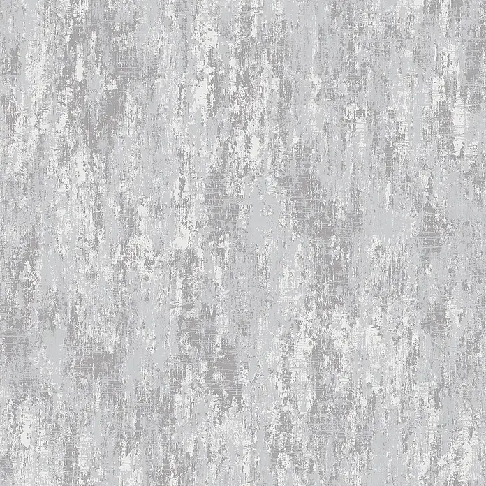 Laura Ashley Vliestapete Whinfell - Silber, Uni, 1.000 x 52 cm - Abstraktes, grau-weißes Strukturmuster mit einem abgenutzten, gebürsteten Effekt.