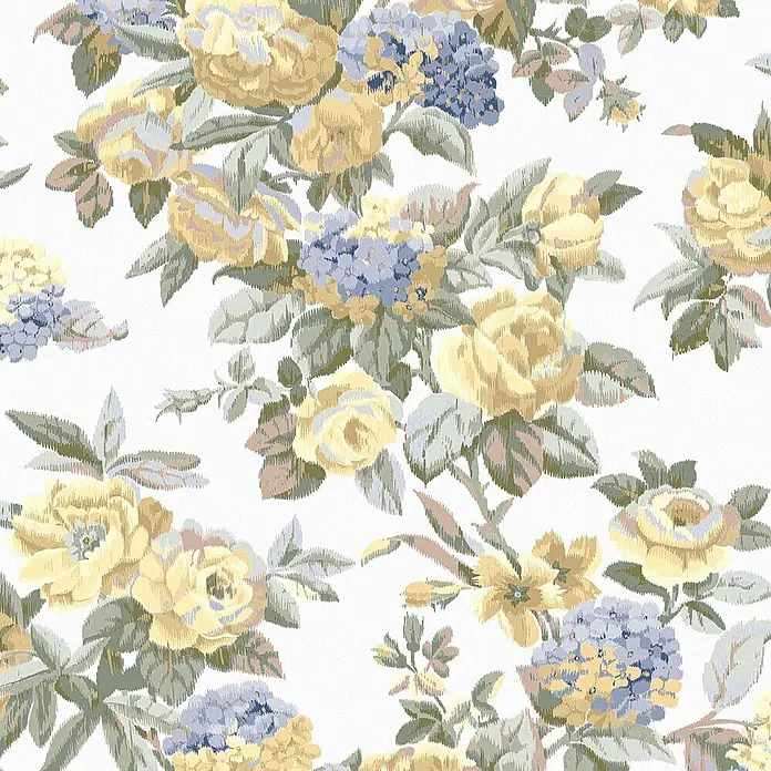 Laura Ashley Vliestapete Vliestapete Pembrey - Gold, Floral, 10 x 0,52 m