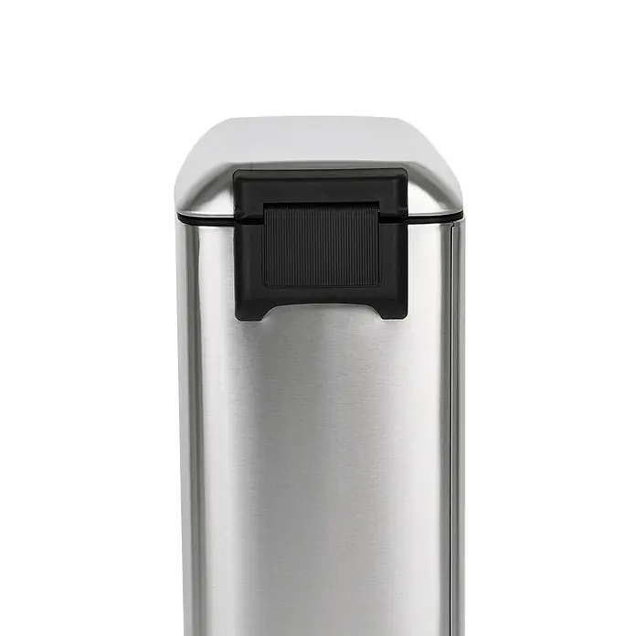 SVITA Treteimer TS20 - 0 l, Metall, Silber - Mülleimer aus gebürstetem Edelstahl mit schwarzem Kunststoff-Deckelmechanismus.