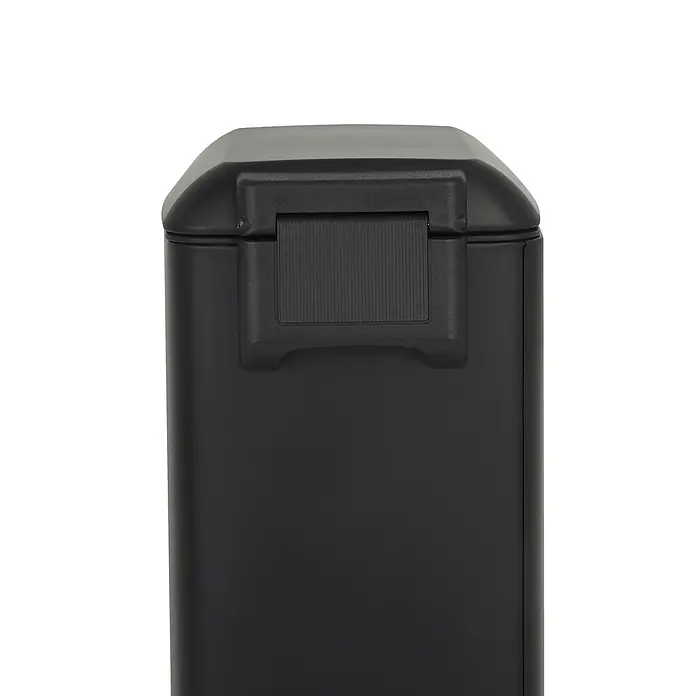 SVITA Treteimer TS20 - 0 l, Metall, Schwarz - Schwarzer, rechteckiger Mülleimer mit matter Oberfläche und strukturiertem Deckelgriff.