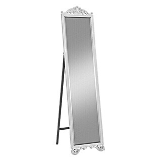 Kristall-Form Standspiegel Santiago (43 x 180 cm, Weiß, Holz)