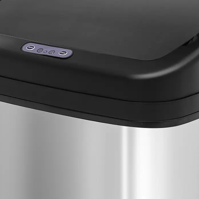 Homcom Sensormülleimer 1-teilig - 20 l, Edelstahl, Silber - Automatischer Mülleimer aus Edelstahl mit schwarzem Sensor-Deckel und Bedienfeld mit Öffnen- und Schließen-Tasten.