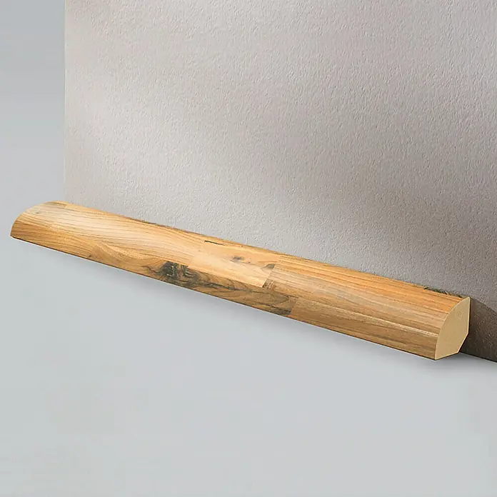 LOGOCLIC Viertelstab Kastanie - 260 cm x 22 mm x 22 mm, MDF - Holzfußleiste in abgerundetem Design, die den Übergang zwischen Wand und Boden elegant kaschiert. Ideal für ein stilvolles Interieur.