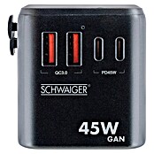 Schwaiger Reiseadapter All-in-One Weltreiseadapter (Schwarz) | BAUHAUS
