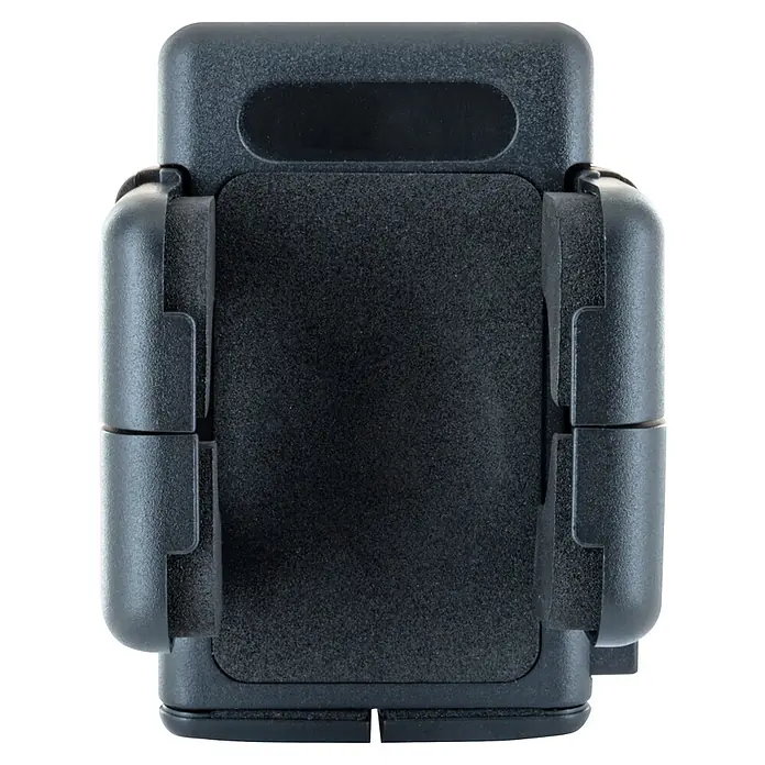 Schwaiger Handyhalter mit flexiblem Schwanenhals & Saugnapf - Schwarz - Schwarze, texturierte Handyhalterung mit weicher Innenpolsterung für sicheren Halt von Geräten.