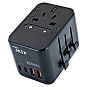 Schwaiger Reiseadapter All-in-One Weltreiseadapter (Schwarz) | BAUHAUS