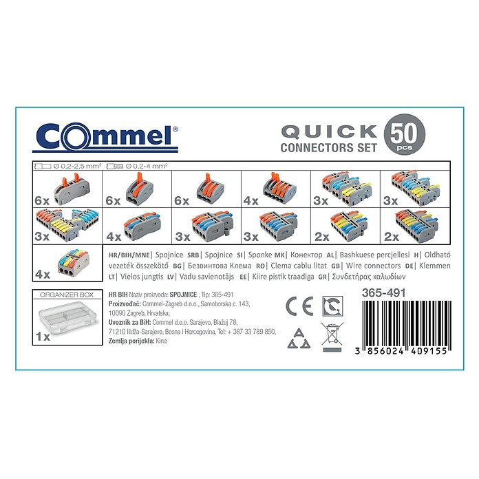 Commel Vtični terminal  (0,2 mm² - 4 mm², 50 kos) | Kabelski vezniki | Elektroinštalacijski materiali | Pritrditev in zaščita kablov | Elektroinštalacija | Elektro in svetila | Izdelki | BAUHAUS
