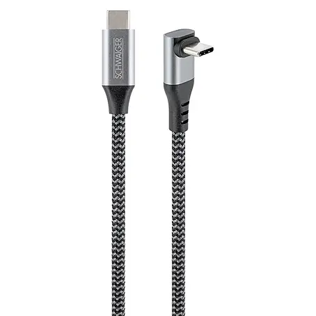 Schwaiger  USB-Ladekabel 60W USB-C mit horizontalem Winkelstecker