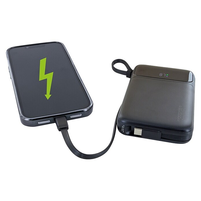 Schwaiger Powerbank Wireless-10.000 mAh inklusive Ladekabel (Schwarz) | BAUHAUS