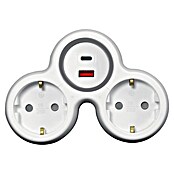 Commel Razdelilec  (Bela, Število vtičnic Schuko: 2 kos, 2 USB priključka) | 3330 - Stecker innen | CBGA - Stecker/Kupplungen | CBG - Stecker, Kupplungen Lampenfassungen | CB - Elektroinstallation | C - Elektro | BAUHAUS