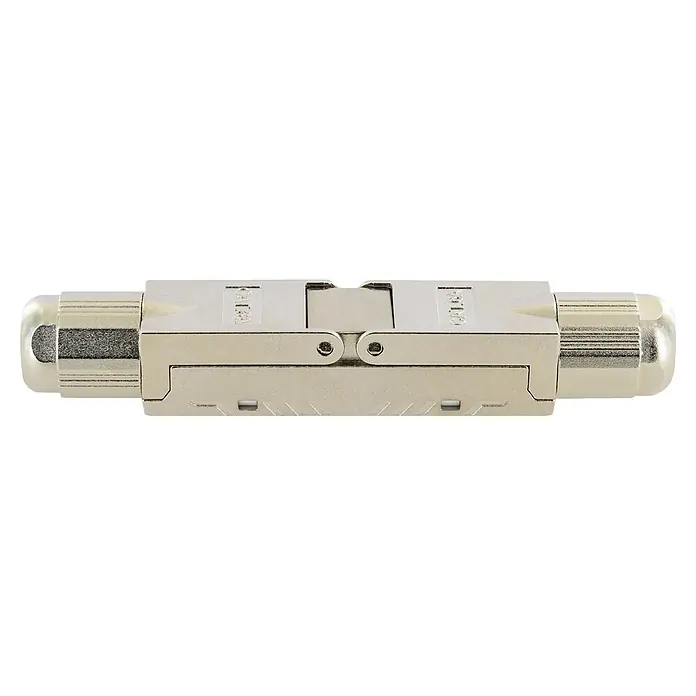 Schwaiger Kabelverbinder CAT 6A Keystone Netzwerkkabelverbinder - Geschirmt - Robuster silberner Metall CAT.6A RJ45 Inline-Koppler für Netzwerkkabel.