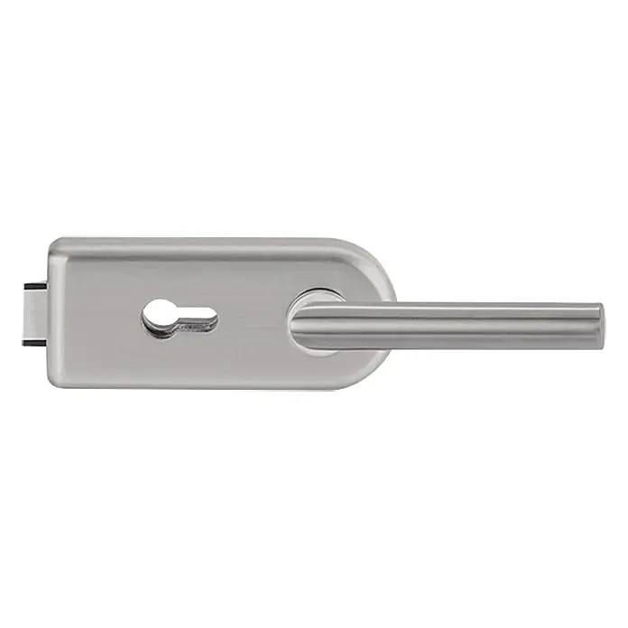 Diamond Doors Glastürbeschlag Sky PZ - Aluminium EV1, Bandbohrung/Bänder: Studio 2-teilig, Verschließbar - Türgriff aus gebürstetem Edelstahl mit Schlossöffnung und geradem Griff für moderne Türen. Stilvolle und robuste Ausführung für den Innenbereich.