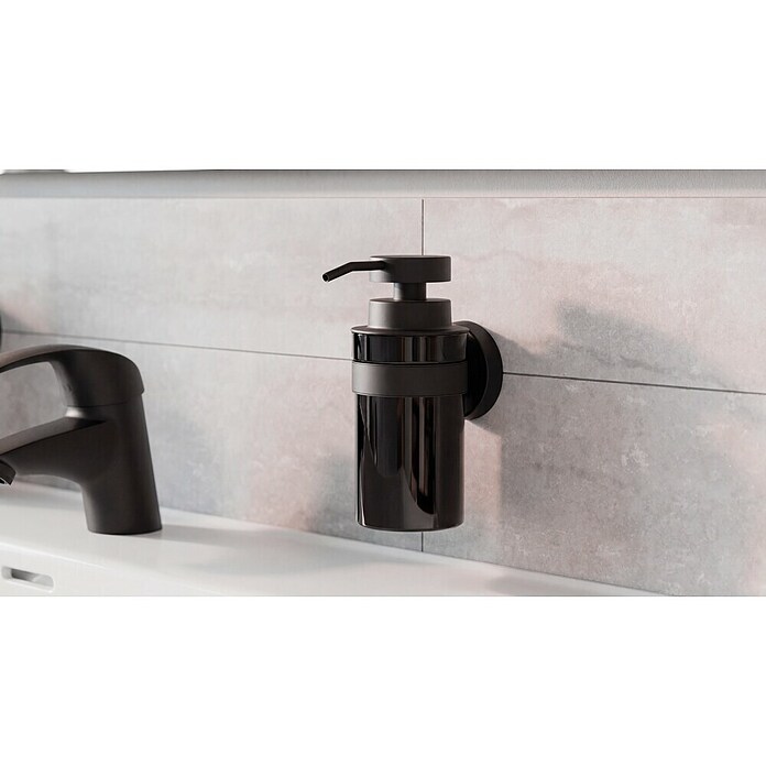 Camargue Paris Black Seifenspender (L x B x H: 12,7 x 7 x 15,6 cm, Edelstahl, Schwarz) | BAUHAUS