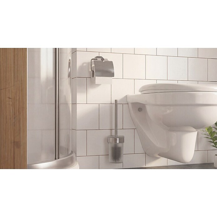 Venus Toilettenpapierhalter Prag (Edelstahl, Matt, Mit Deckel) | BAUHAUS