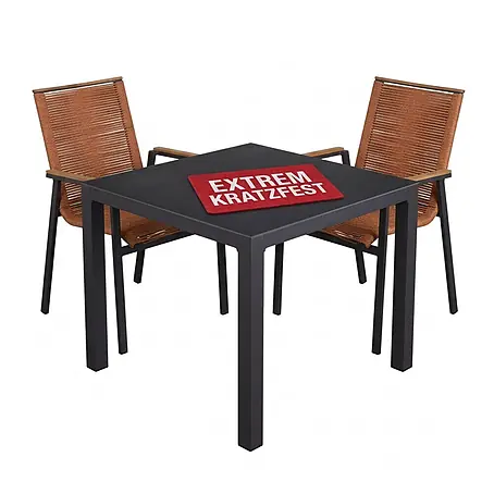 Bene Living  Gartentisch-Set Merida + Hocker mit Tisch Tarifa