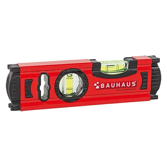 BAUHAUS Wasserwaage - 20 cm, Aluminium, Rot - Rote Wasserwaage von Bauhaus, ideal für präzise Messungen und Ausrichtungen im Heimwerker- und Baubereich. Robust und zuverlässig.