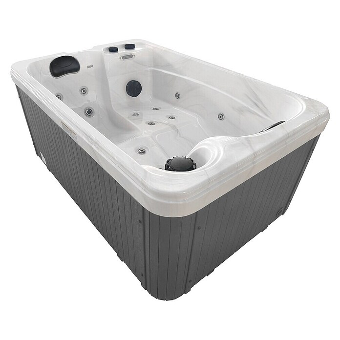 Außen-Whirlpool Split White Marble (175 x 115 x 70 cm, Weiß Grau, Max. Personenzahl: 2 Stk.) | BAUHAUS