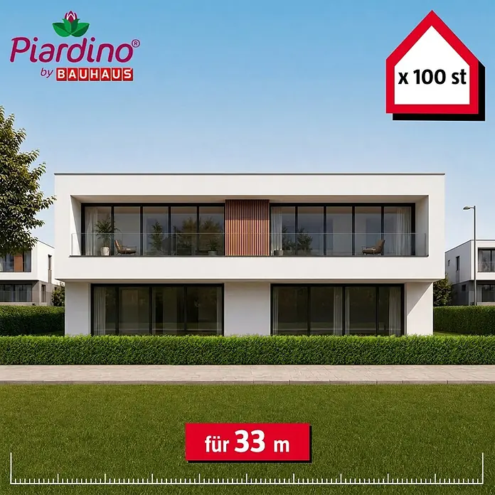 Piardino Lebensbaum Brabant - 80 cm - 100 cm, Thuja occidentalis 'Brabant', 100 Stk. - Grüne Heckenpflanzen, 100 Stück, für 33 Meter Länge, in einer modernen Gartenanlage.