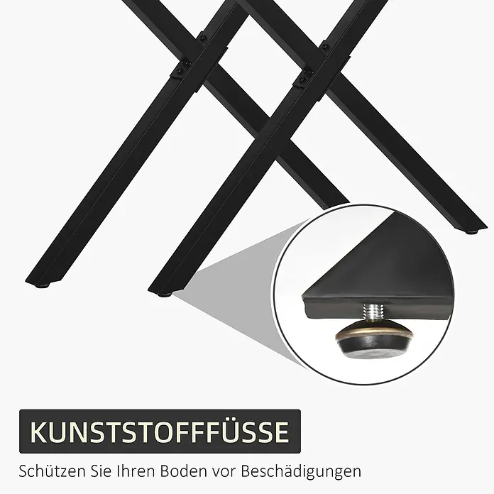 Homcom Tischgestell - Breitenverstellung: 4 cm, Höhenverstellung: 72 cm, Traglast: 40 kg, Stahl - Schwarze Metalltischbeine mit verstellbaren Kunststofffüßen, die Böden vor Beschädigungen schützen.
