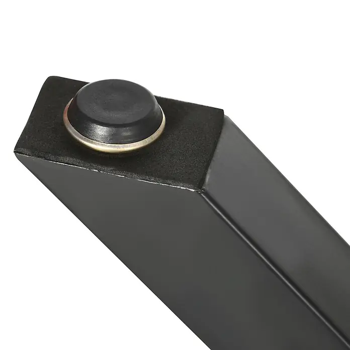 Homcom Tischgestell - Breitenverstellung: 4 cm, Höhenverstellung: 72 cm, Traglast: 40 kg, Stahl - Schwarzes, rechteckiges Metallmöbelbein mit einem runden schwarzen Gummifußpolster und einem Metallring zum Bodenschutz.