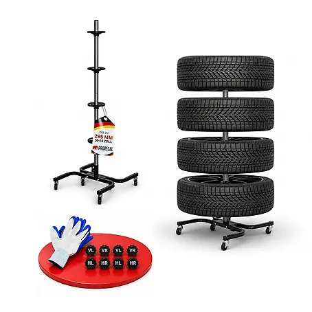 Proregal  Reifenregal Fahrbarer Felgenbaum CARRERO