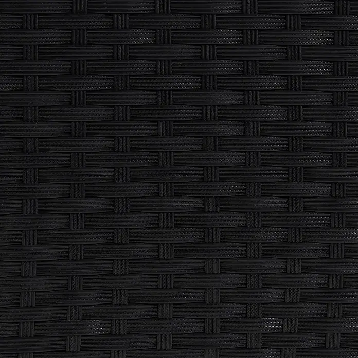 SVITA Gartenliegen-Set - B x T: 66 x 196 cm, Schwarz, Metall, Rückenlehne verstellbar - Schwarze gewebte Textur mit geflochtenem Muster.
