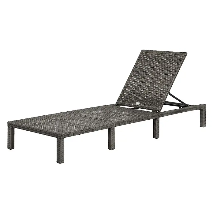 SVITA Gartenliegen-Set - B x T: 66 x 196 cm, Grau, Metall, Rückenlehne verstellbar - Graue Rattan-Sonnenliege mit verstellbarer Rückenlehne für entspanntes Outdoor-Vergnügen.