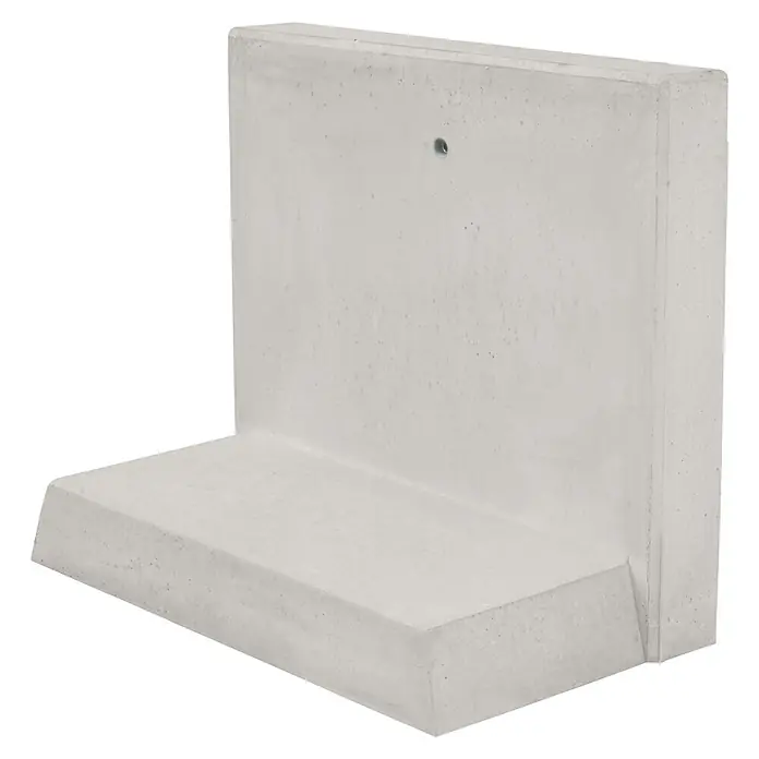 Diephaus L-Stein - 55 cm, 50 cm, Stärke: 12 cm, Grau - L-förmiges graues Betonwinkelstützelement.