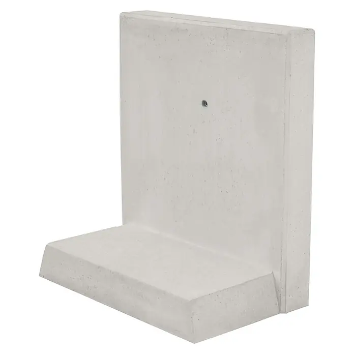Diephaus L-Stein - 80 cm, 50 cm, Stärke: 12 cm, Grau - Hellgraues L-förmiges Betonstützwandelement.