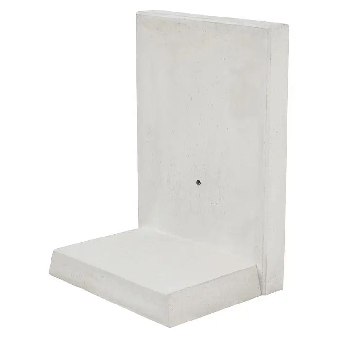 Diephaus L-Stein - 105 cm, 50 cm, Stärke: 12 cm, Grau - L-förmiges Stützwandelement aus hellgrauem Beton.