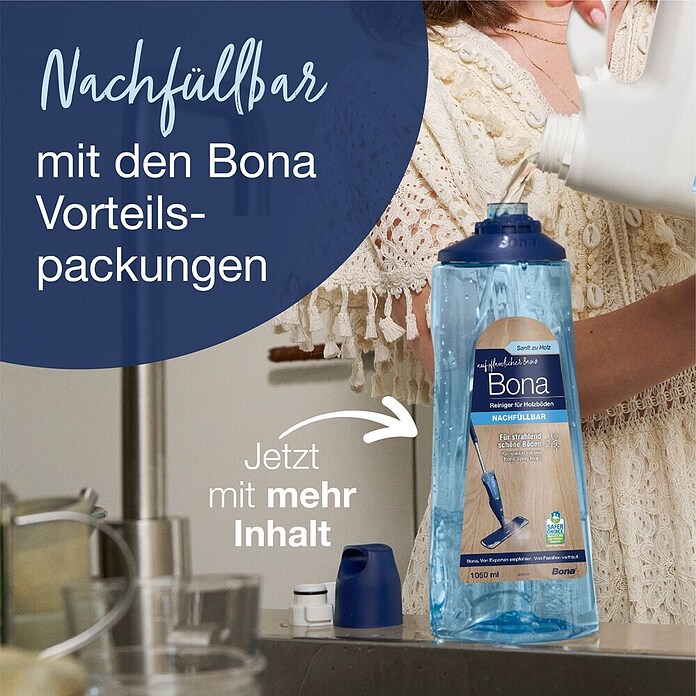 Bona Parkettreiniger (1 050 ml, Kartusche) | BAUHAUS
