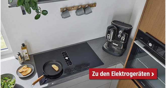 Respekta Küche mit Kochfeld und Elektrogeräten