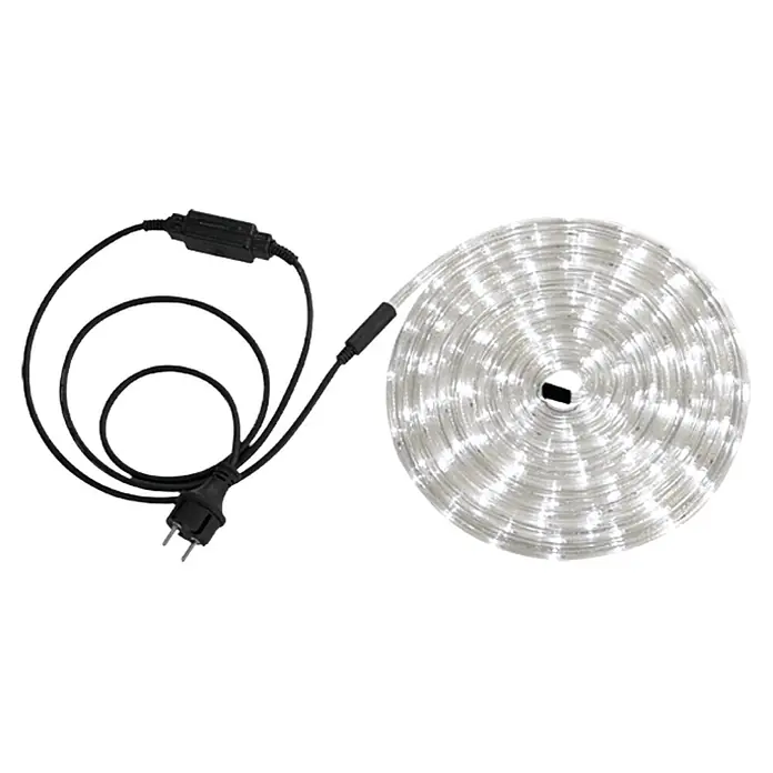 Globo LED-Lichtschlauch - Länge: 9 m, Lichtfarbe: Kaltweiß, 12,96 W, 432 lm - Lichterkette aufgerollt mit Stromkabel und Stecker für den Innen- und Aussenbereich für eine stimmungsvolle Beleuchtung.