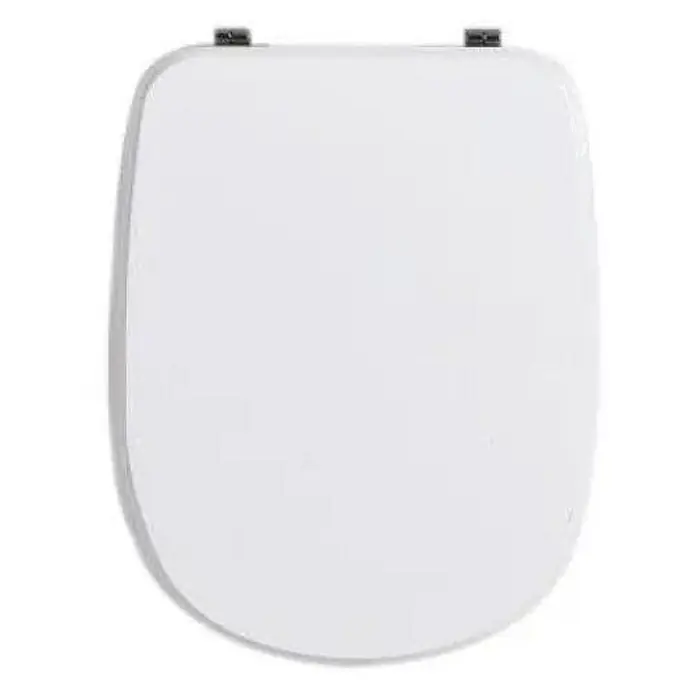 Kiamami Valentina WC-Sitz - Weiß - Weißer Toilettensitz mit Metallscharnieren.