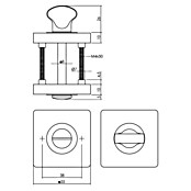 Intersteel Toiletdeurgarnituur (Vierkant, Antraciet) | BAUHAUS