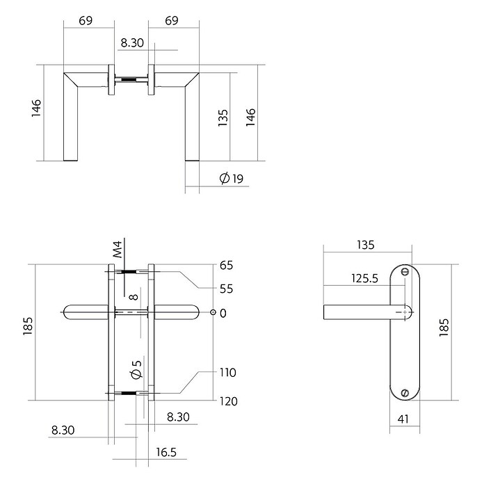 Intersteel Deurklink Jura Basic (Roestvrij staal, RVS, Met schild) | BAUHAUS