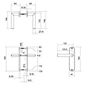 Intersteel Deurklink Jura Basic (Roestvrij staal, RVS, Met schild) | BAUHAUS