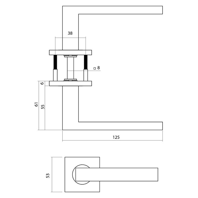 Intersteel Deurklink Q05 PVD (Roestvrij staal, Zwart) | BAUHAUS