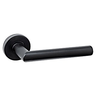 Intersteel Deurklink Jura Basic (Roestvrij staal, Zwart, Met rozet)