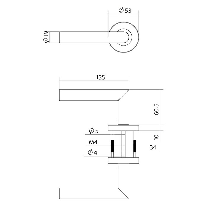 Intersteel Deurklink Jura Basic (Roestvrij staal, RVS, Met rozet) | BAUHAUS