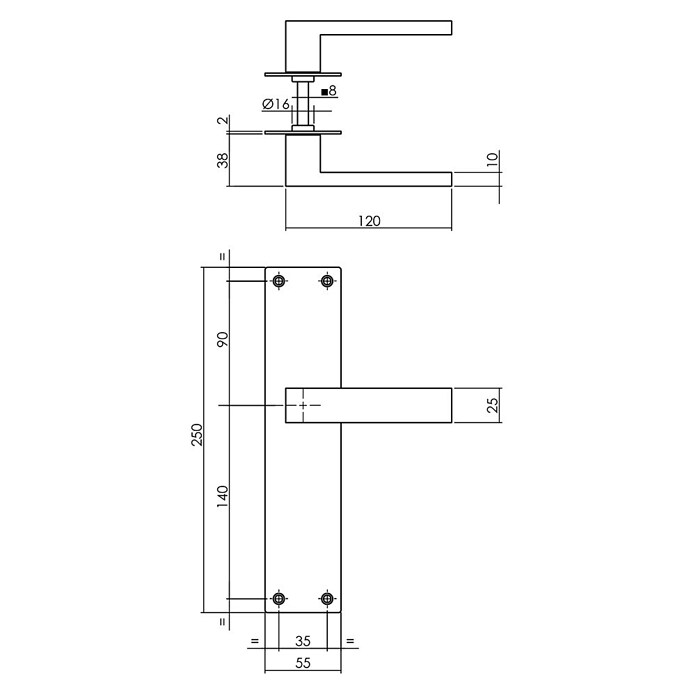 Intersteel Deurklink Amsterdam (Roestvrij staal, Blind) | BAUHAUS