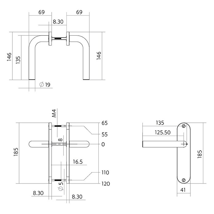 Intersteel Deurklink Luzern Basic (Roestvrij staal, RVS, Blind) | BAUHAUS
