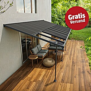 Palram – Canopia Terrassenüberdachung Sierra Cabrio (B x T: 560 x 300 cm, Anthrazitgrau, Polycarbonat, Grau)