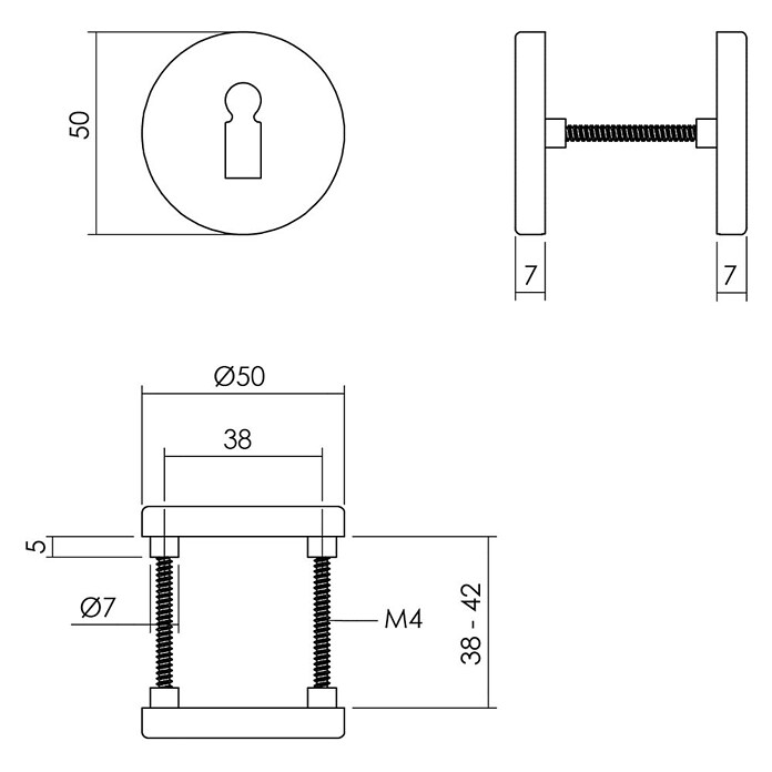 Intersteel Toiletdeurgarnituur (Aluminium, Zwart) | BAUHAUS