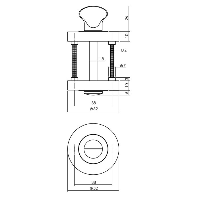 Intersteel Toiletdeurgarnituur (Rond, Zwart) | BAUHAUS