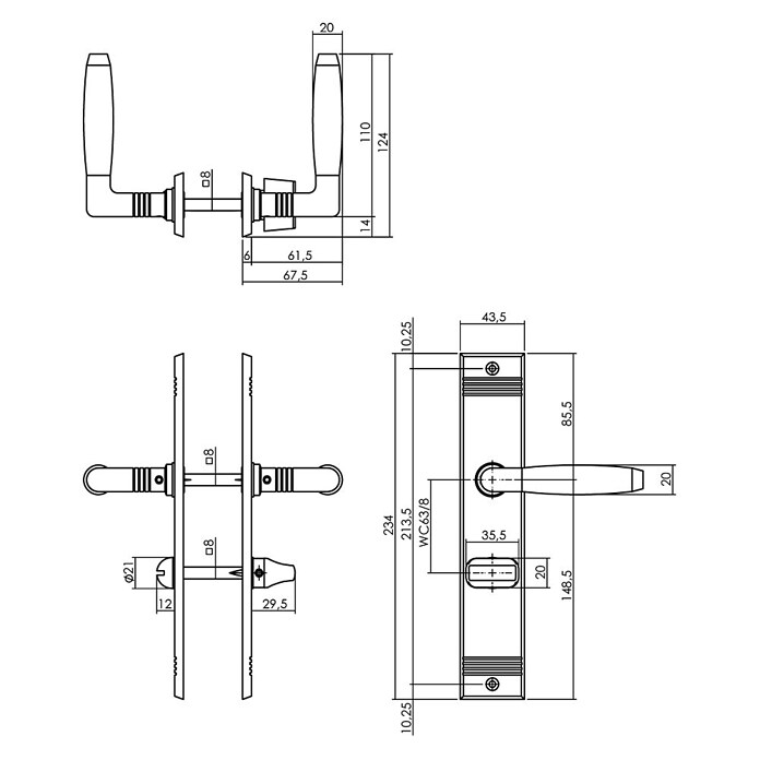 Intersteel Deurklink Ton Basic (Nikkel, WC 63/8) | BAUHAUS