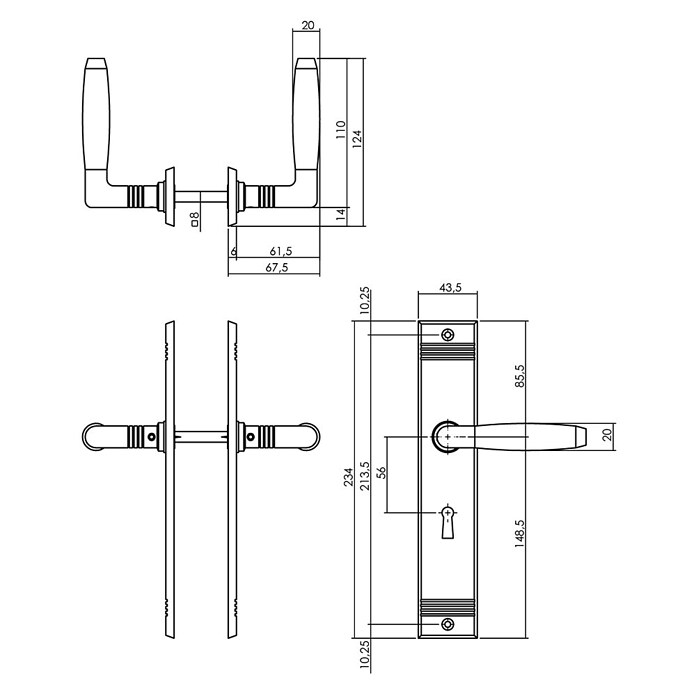 Intersteel Deurklink Ton Basic (Nikkel, Sleutelgat) | BAUHAUS