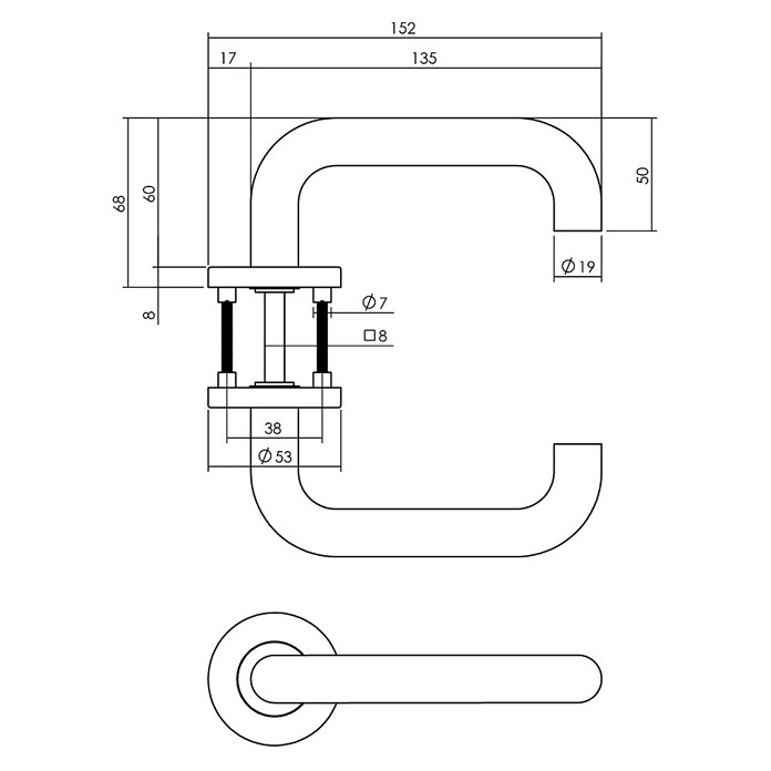 Intersteel Deurklink (Roestvrij staal, U-vorm) | BAUHAUS