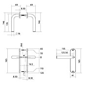 Intersteel Deurklink Luzern Basic (Roestvrij staal, Zwart, Blind) | BAUHAUS