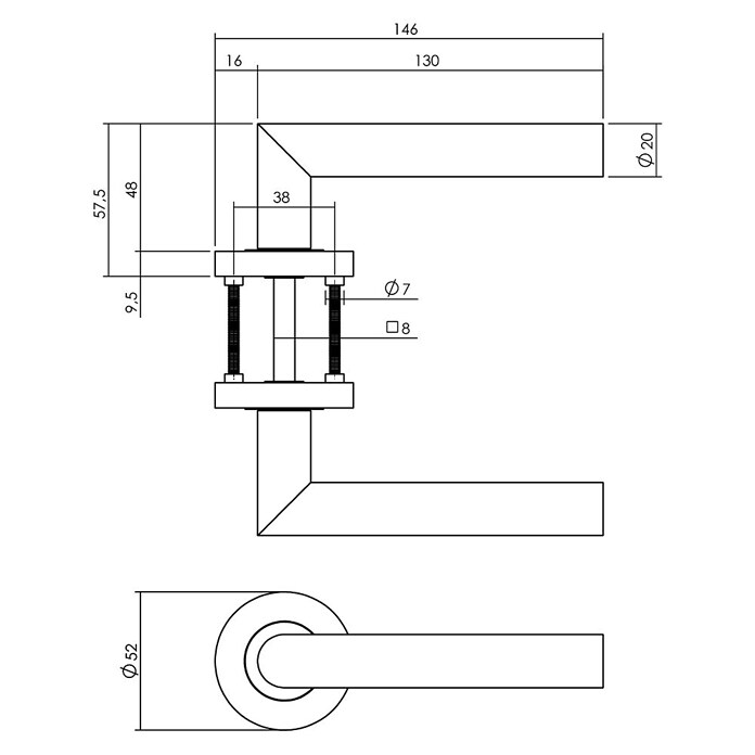 Intersteel Deurklink Bastian (Antraciet) | BAUHAUS